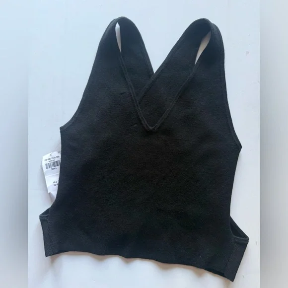 Abercrombie & Fitch Black Wrap Front Knit Sleeveless Top Size Small - Picture 5 of 10